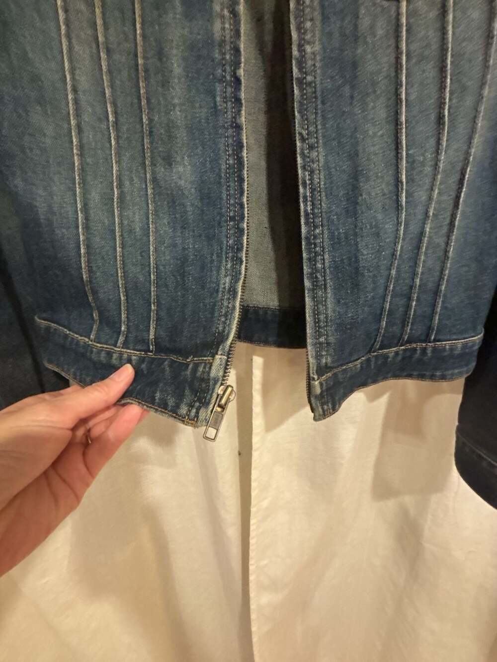 Gap Women's Vintage Stretch Zip-Front Blue Denim Jacket - Picture 4 of 7